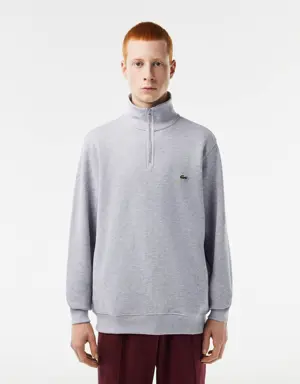 Lacoste Herren-Sweatshirt aus Baumwolle mit Stehkragen und Reißverschluss