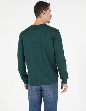 Regular Fit Erkek Yeşil Sweatshirt