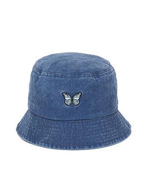 Kelebek Nakışlı Bucket Şapka