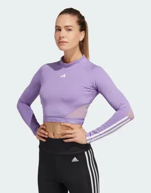 AEROREADY Hyperglam Crop Long-Sleeve Top