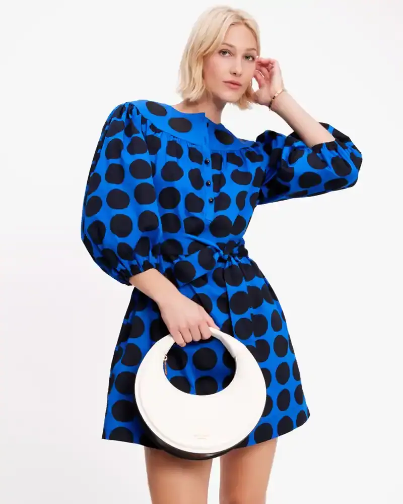 Kate Spade Art Dots Puff Sleeve Dress. 1