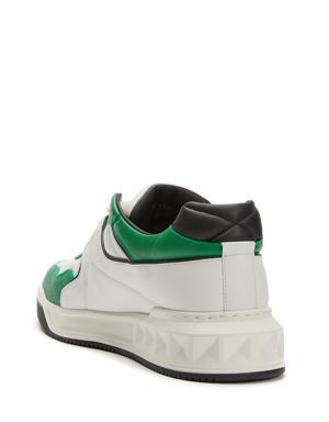 One Stud Beyaz Yeşil Erkek Deri Sneaker