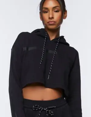 Forever 21 Active Cropped Hoodie Black