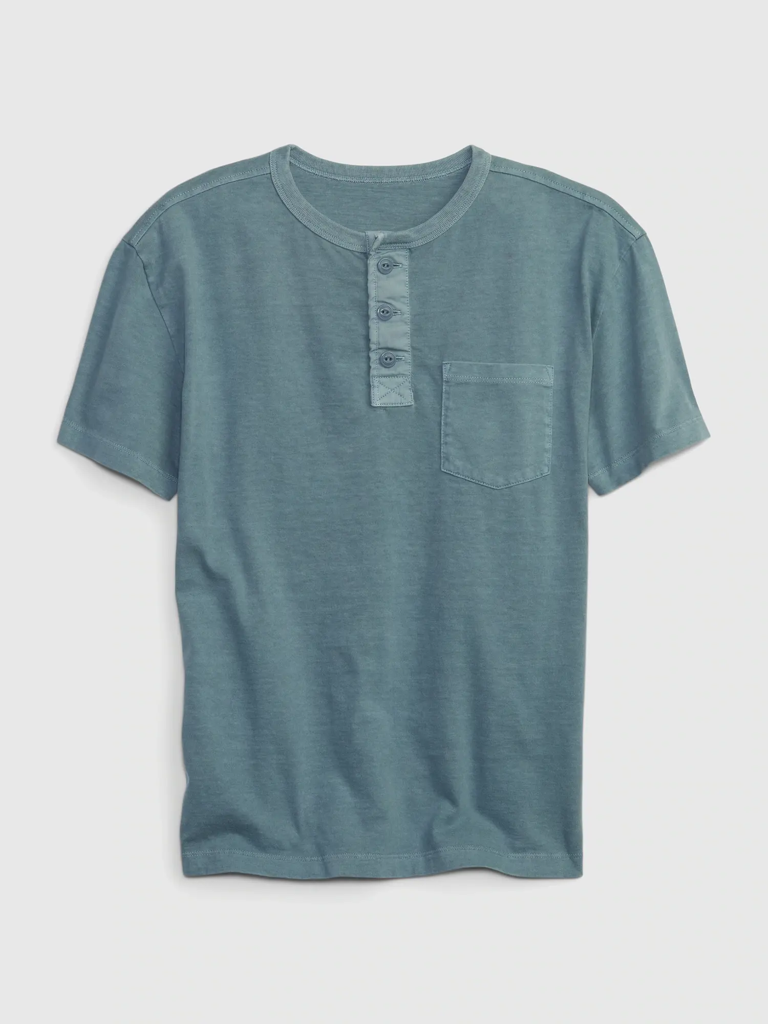 Gap Kids Pocket Henley T-Shirt gray. 1