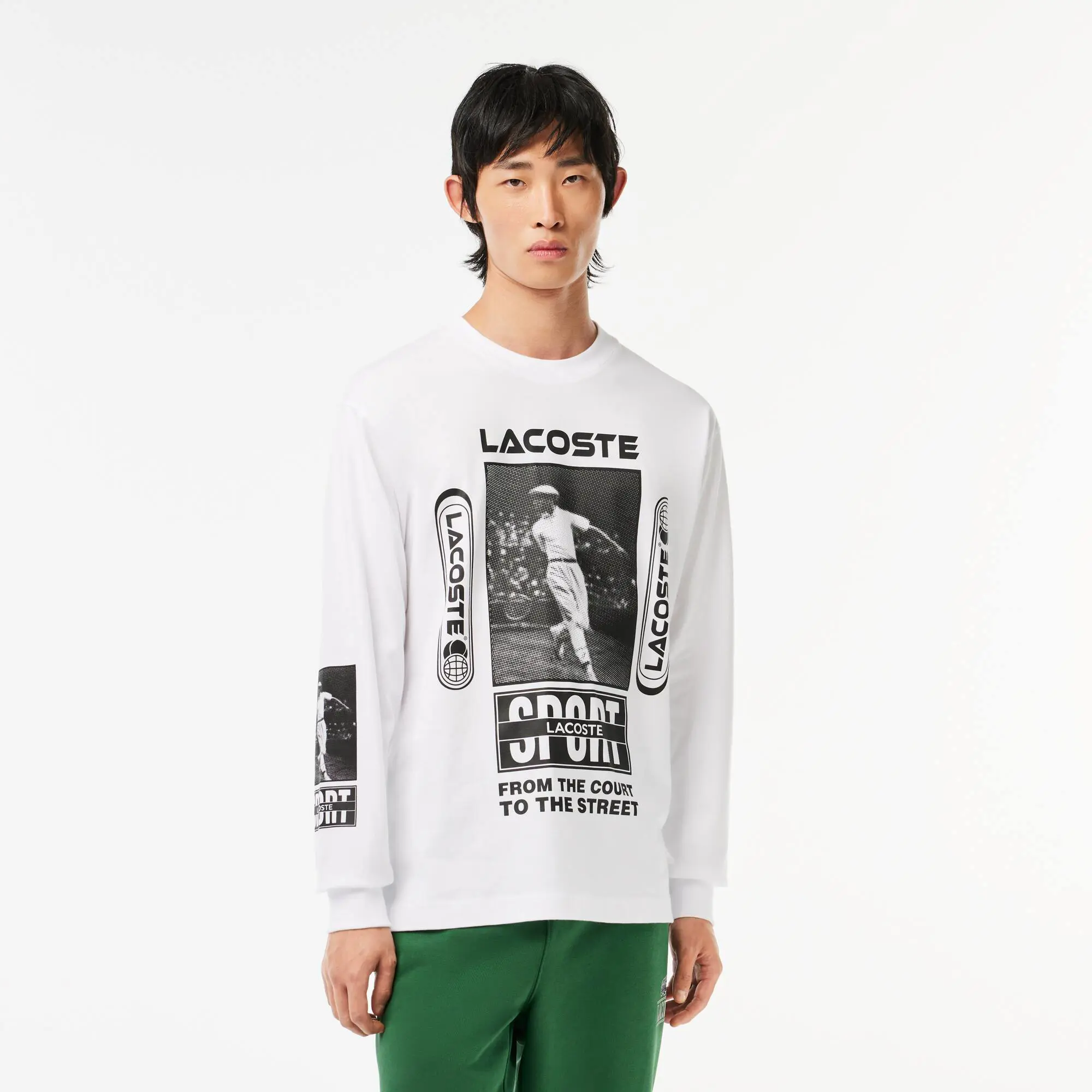 Lacoste Men's Loose Fit René Lacoste Print T-Shirt. 1