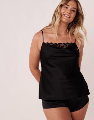 Satin and Lace Cowl Neck Cami