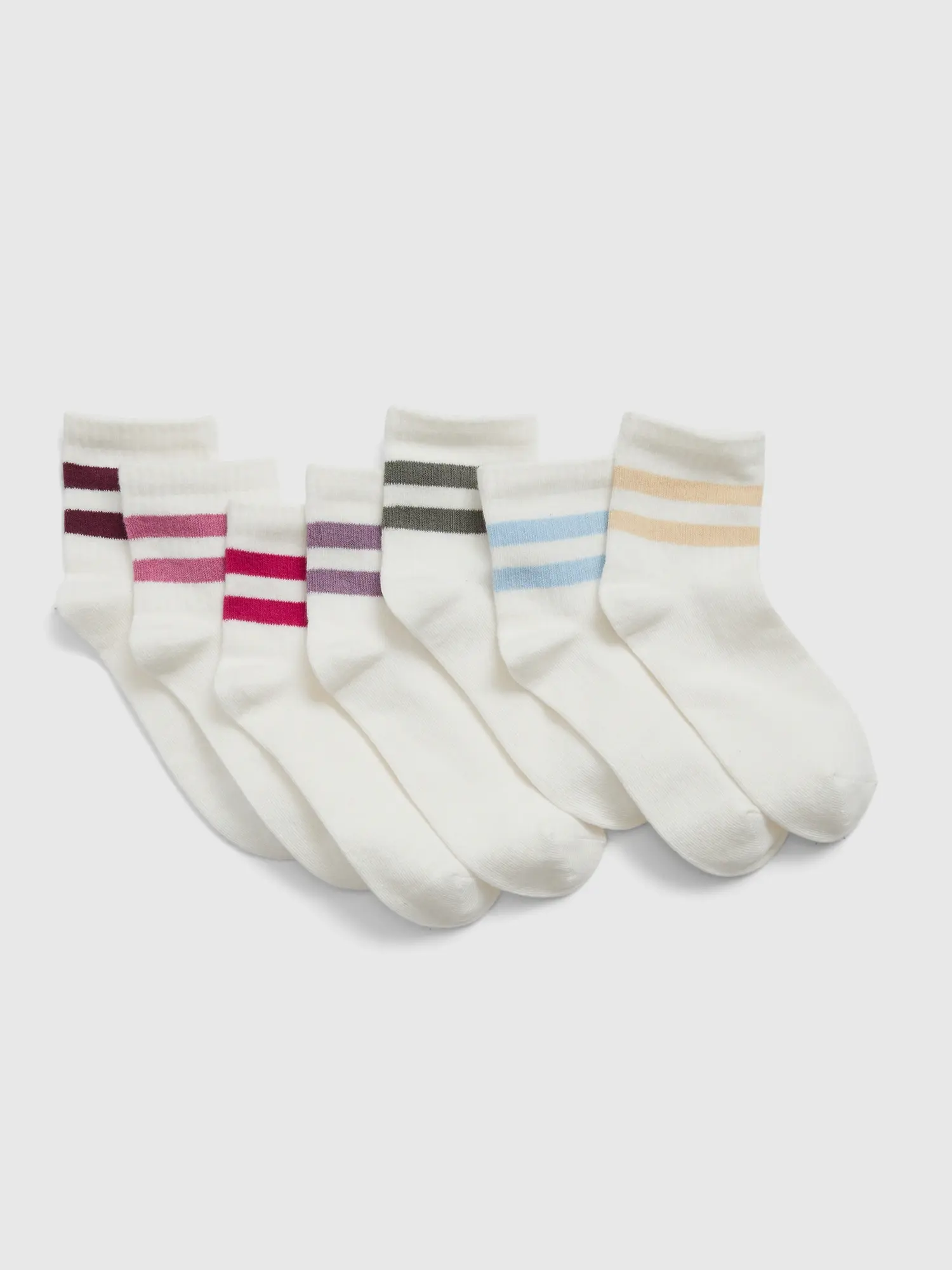 Gap Kids Cotton Quarter Crew Socks (7-Pack) multi. 1