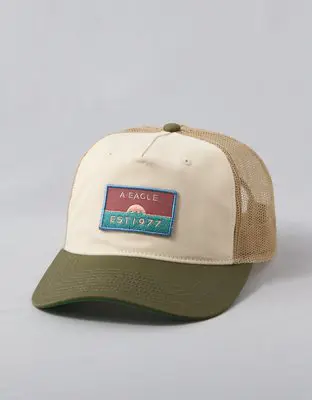 American Eagle Good Vibes Twill Trucker Hat. 1