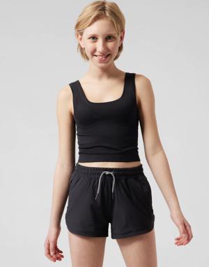 Athleta Girl Rise Above Rib Crop Tank black