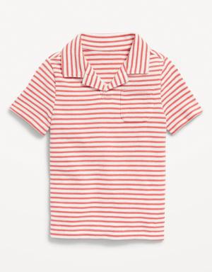 Textured Pocket Polo for Toddler Boys pink