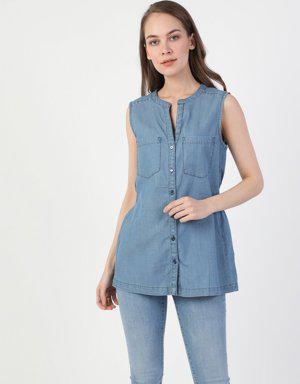 Colins Denım Woman Short Sleeve Shirt. 3 Colins Denım Woman Short Sleeve Shirt. 3