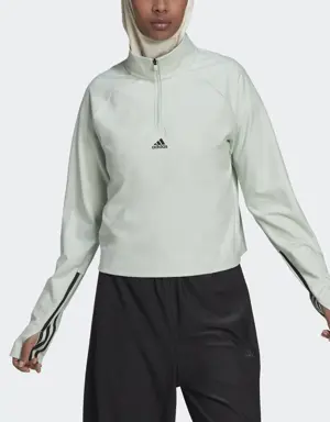 Adidas Camisola com Fecho a 1/4 3-Stripes Hyperglam