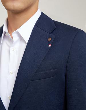 Damat Tween Damat Regular Fit Lacivert Örme Kumaş Ceket. 3 Damat Tween Damat Regular Fit Lacivert Örme Kumaş Ceket. 3