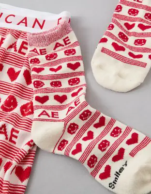 American Eagle Smiley® Heart Crew Sock. 2