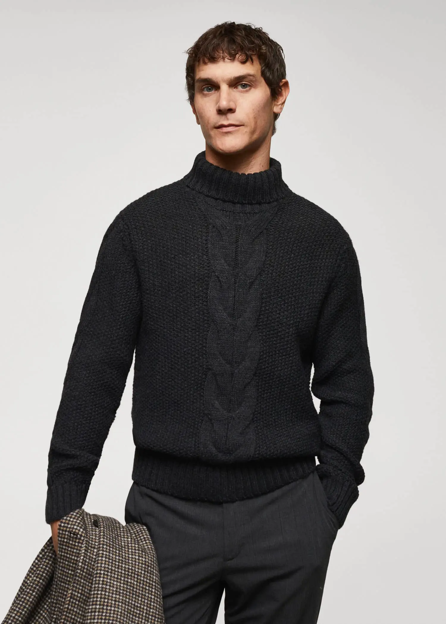 Mango Wool-blend sweater with braided detail. 1