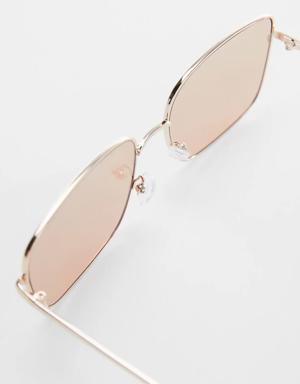 Square metallic frame sunglasses