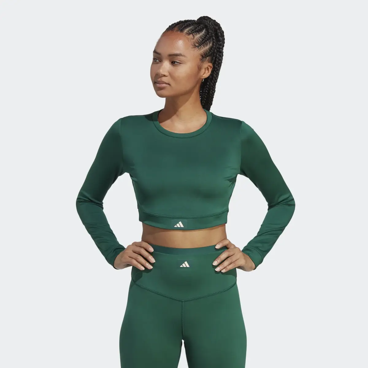 Adidas Sports Club Long Sleeve Crop Tee. 2