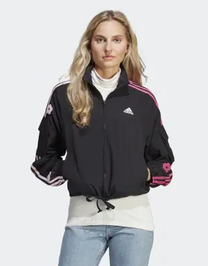 3-Stripes Lightweight Jacket with Chenille Flower Patches