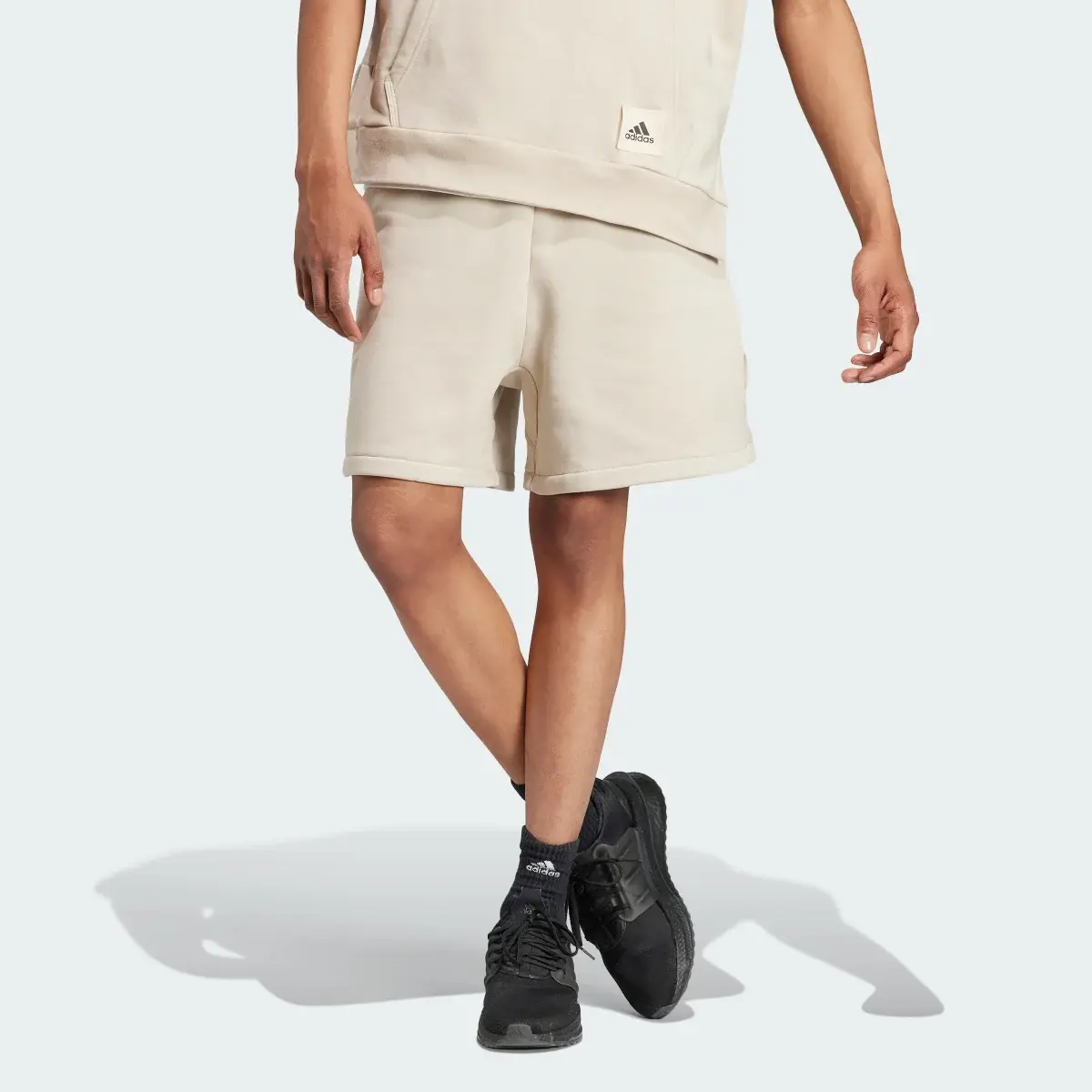 Adidas Lounge Fleece Shorts. 1