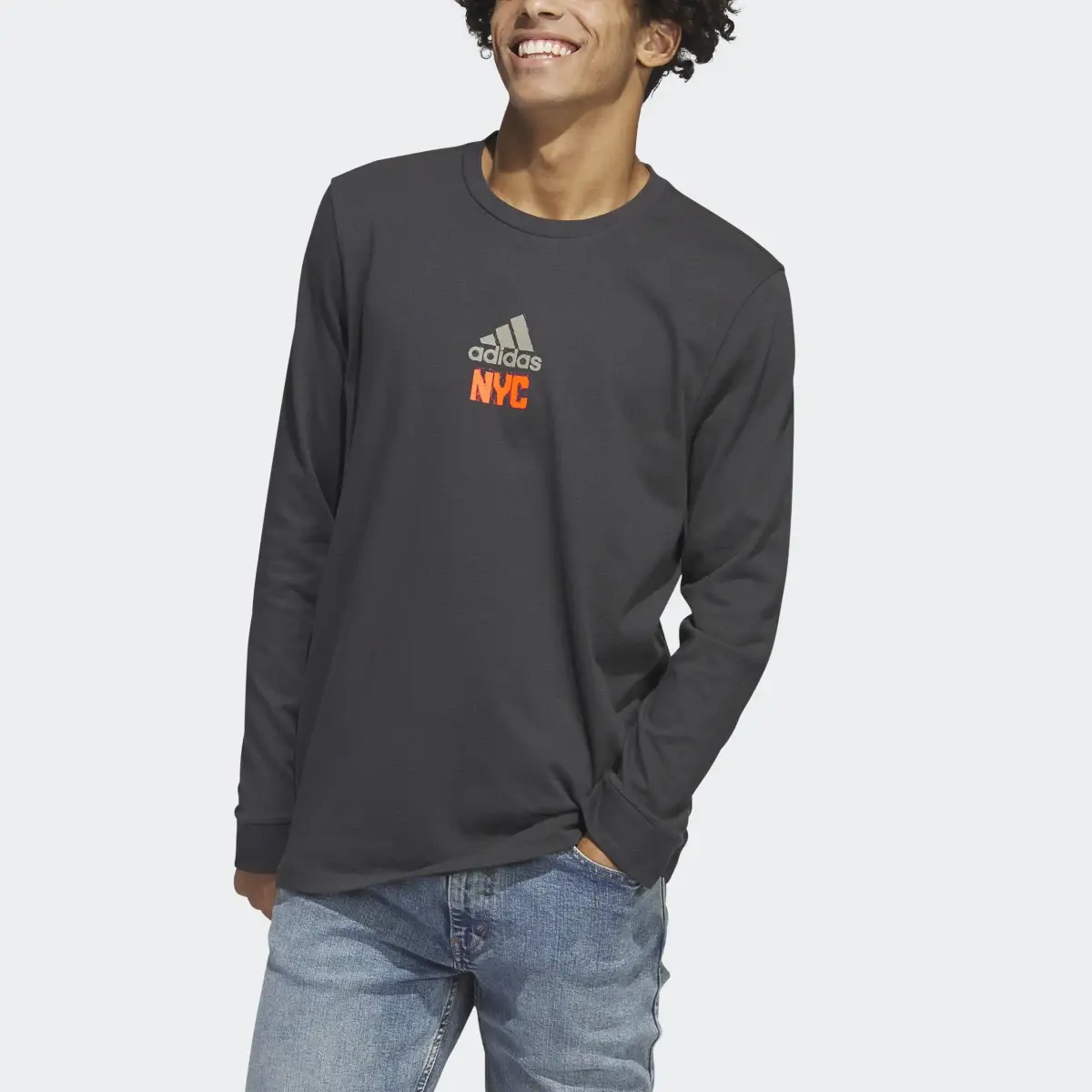 Adidas New York Long Sleeve Graphic Tee. 1