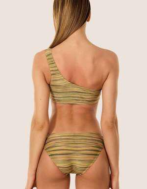 40737 Gold Simli Tek Omuz Bikini Takımı