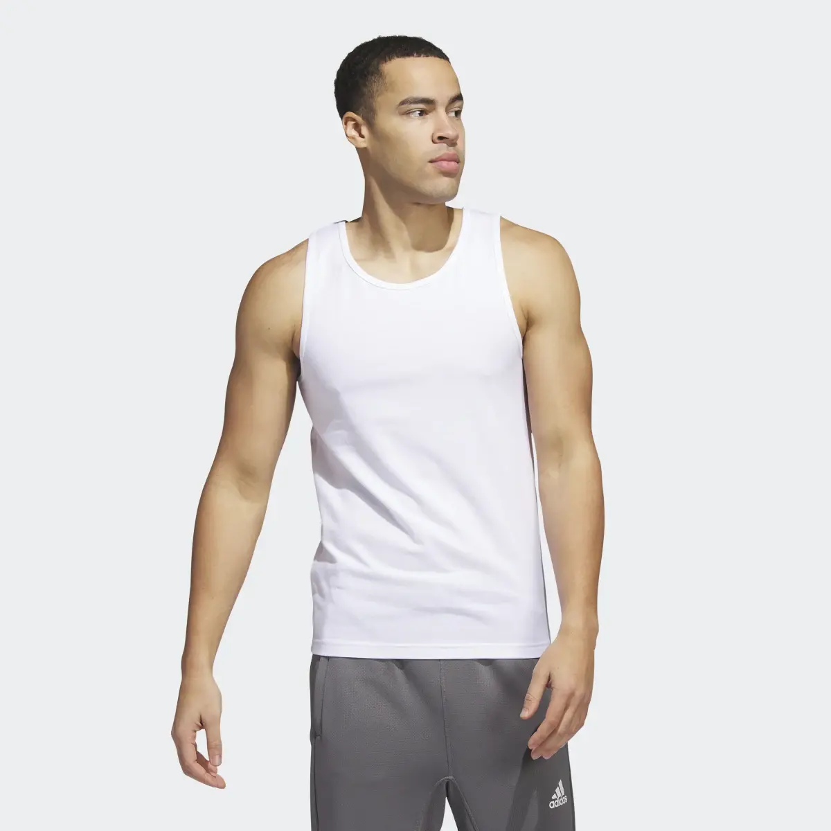 Adidas Stretch Cotton Ribbed Tank Top 2-Pack. 2