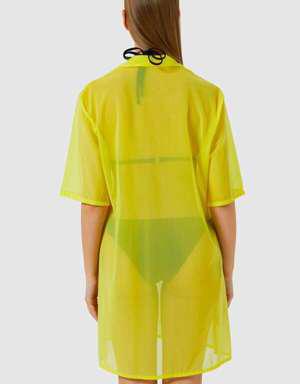 3812 Sarı Plaj Elbisesi
