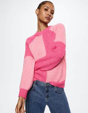 Reverse knit sweater