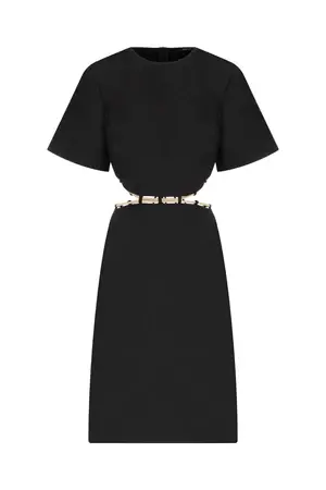 Roman Cut out detail Black Midi Dress. 1