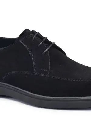 Süet Siyah Casual Bağcıklı Erkek Ayakkabı -53342-