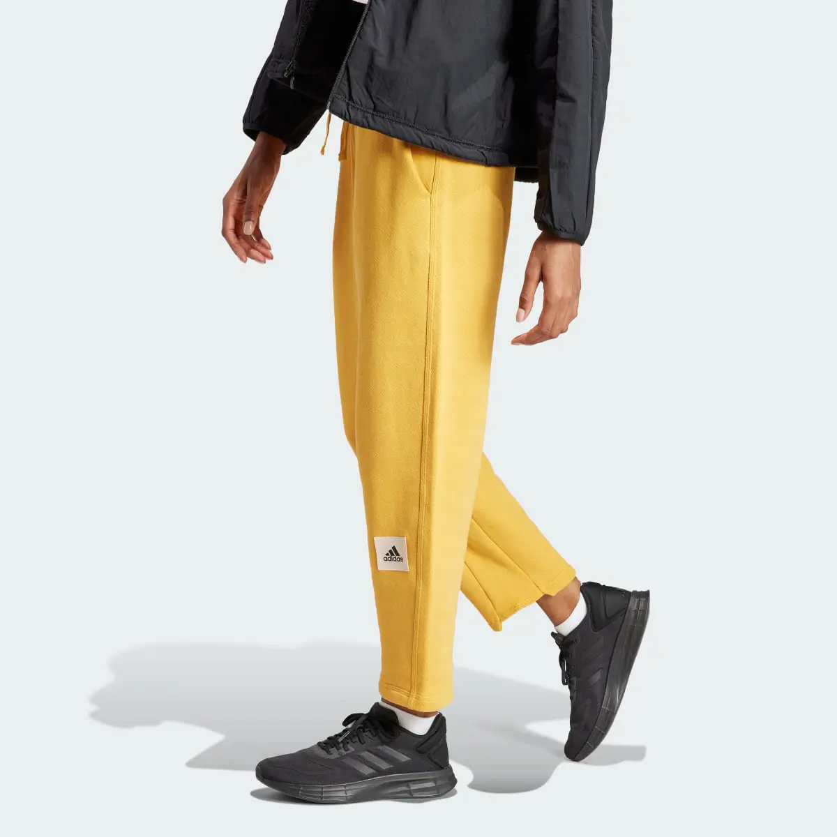 Adidas Lounge French Terry Barrel-Leg Pants. 2