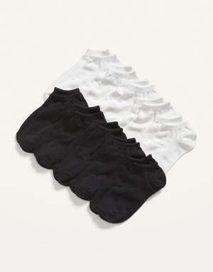 Gender-Neutral Ankle Socks 10-Pack for Kids red