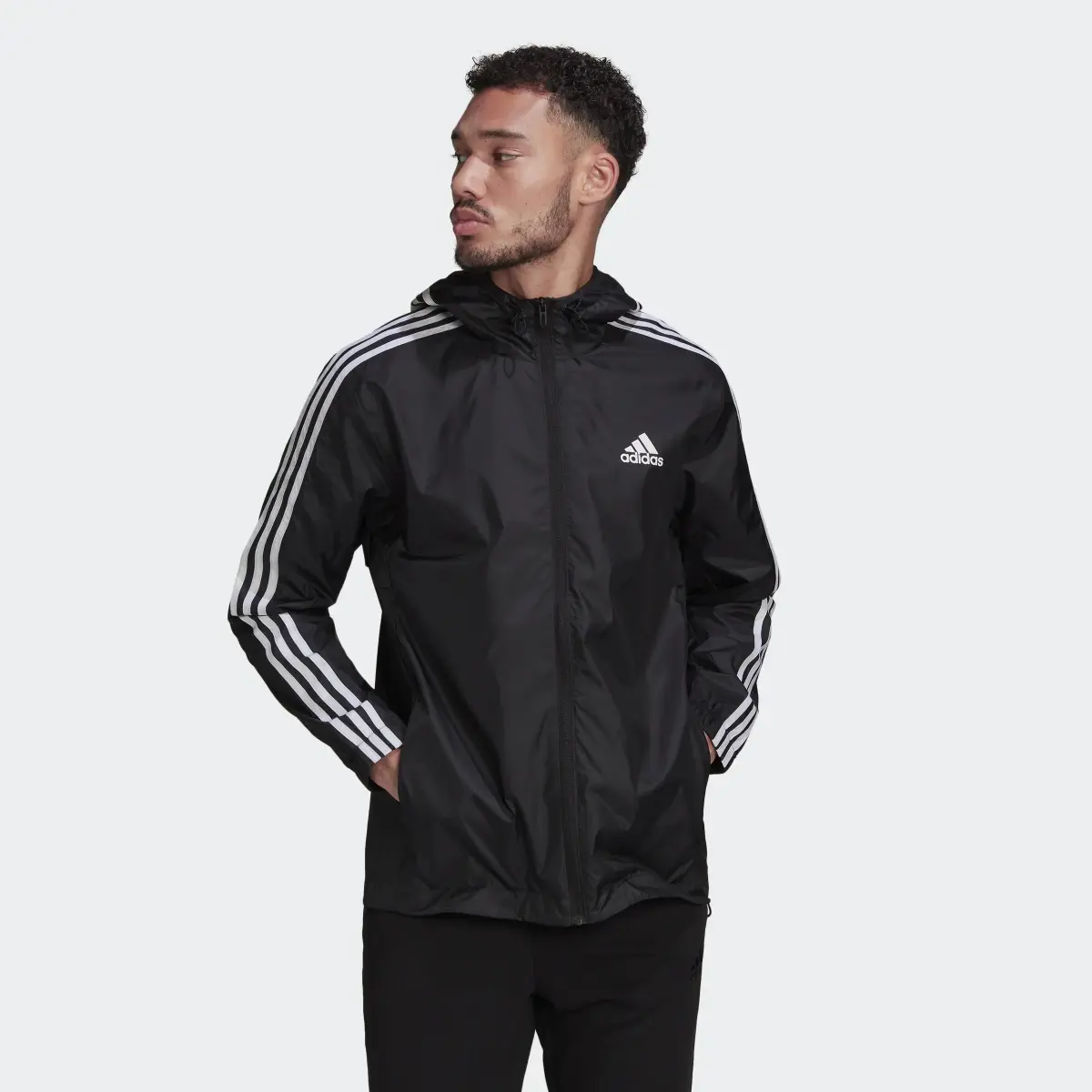 Adidas Essentials 3-Stripes Woven Windbreaker. 2