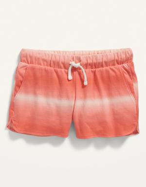 Printed Jersey-Knit Dolphin-Hem Cheer Shorts for Girls orange