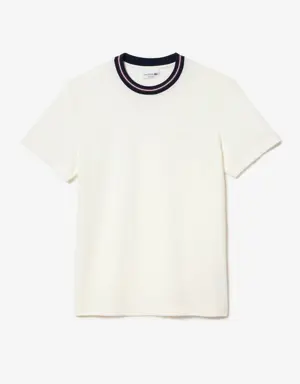 Stripe Collar Stretch Piqué T-shirt