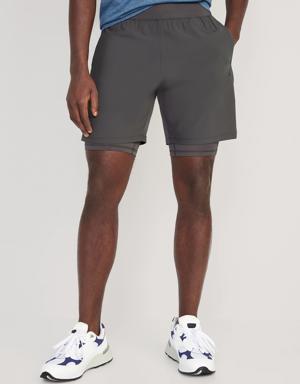 Go 2-in-1 Workout Shorts + Base Layer -- 9-inch inseam black