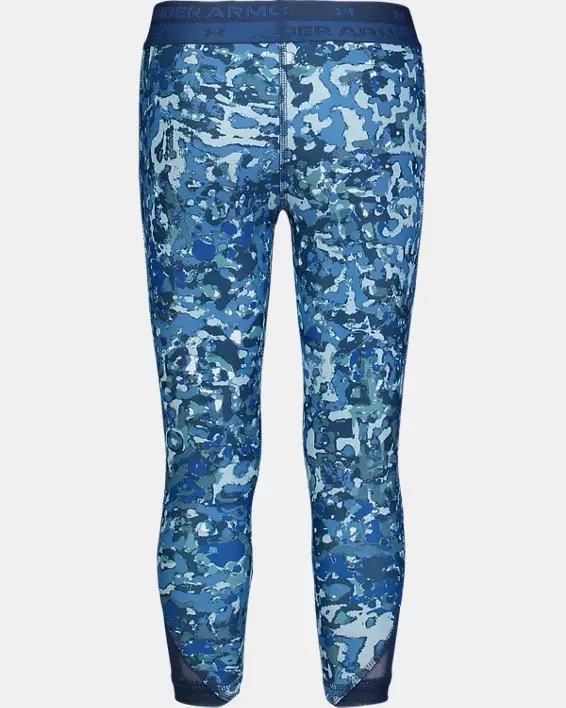 Under Armour Girls' UA Armour Stretch Printed Cropped Leggings. 2