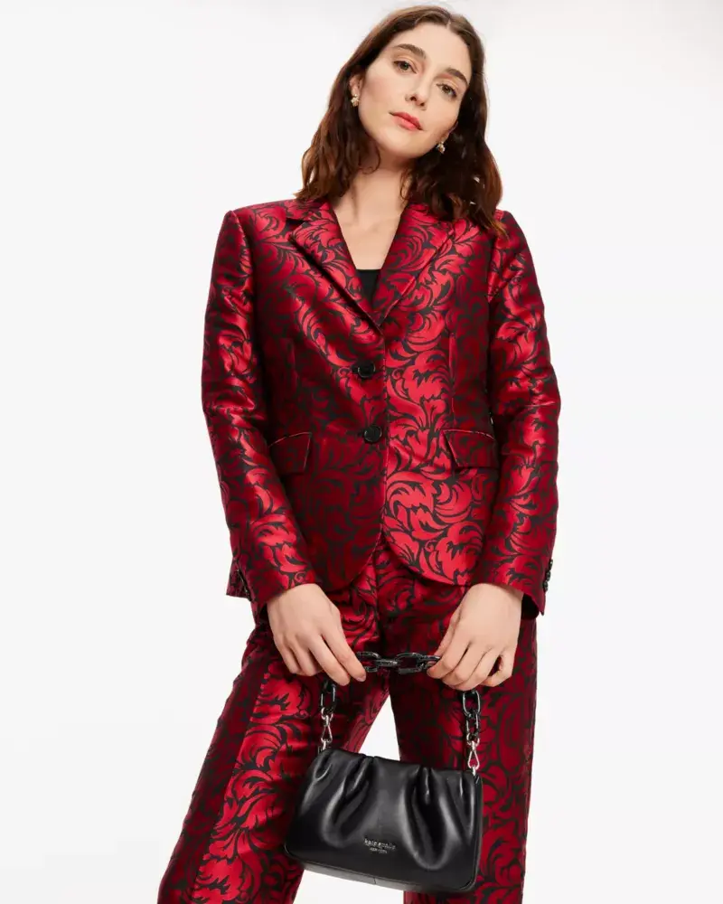 Kate Spade Flourish Swirl Brocade Blazer. 1