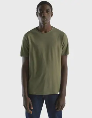 green t-shirt in slub cotton
