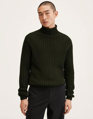 Turtleneck ribbed sweater
