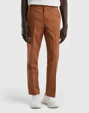 straight chinos in linen blend