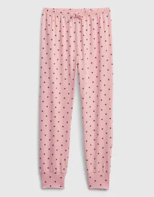 Kids 100% Recycled Polyester Star PJ Joggers pink