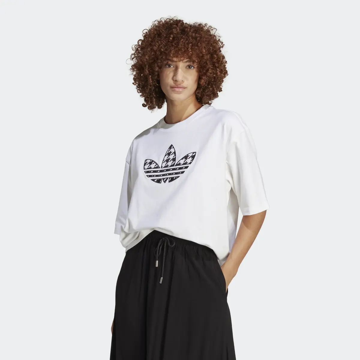 Adidas T-shirt avec Trèfle à motif pied-de-poule Originals. 2