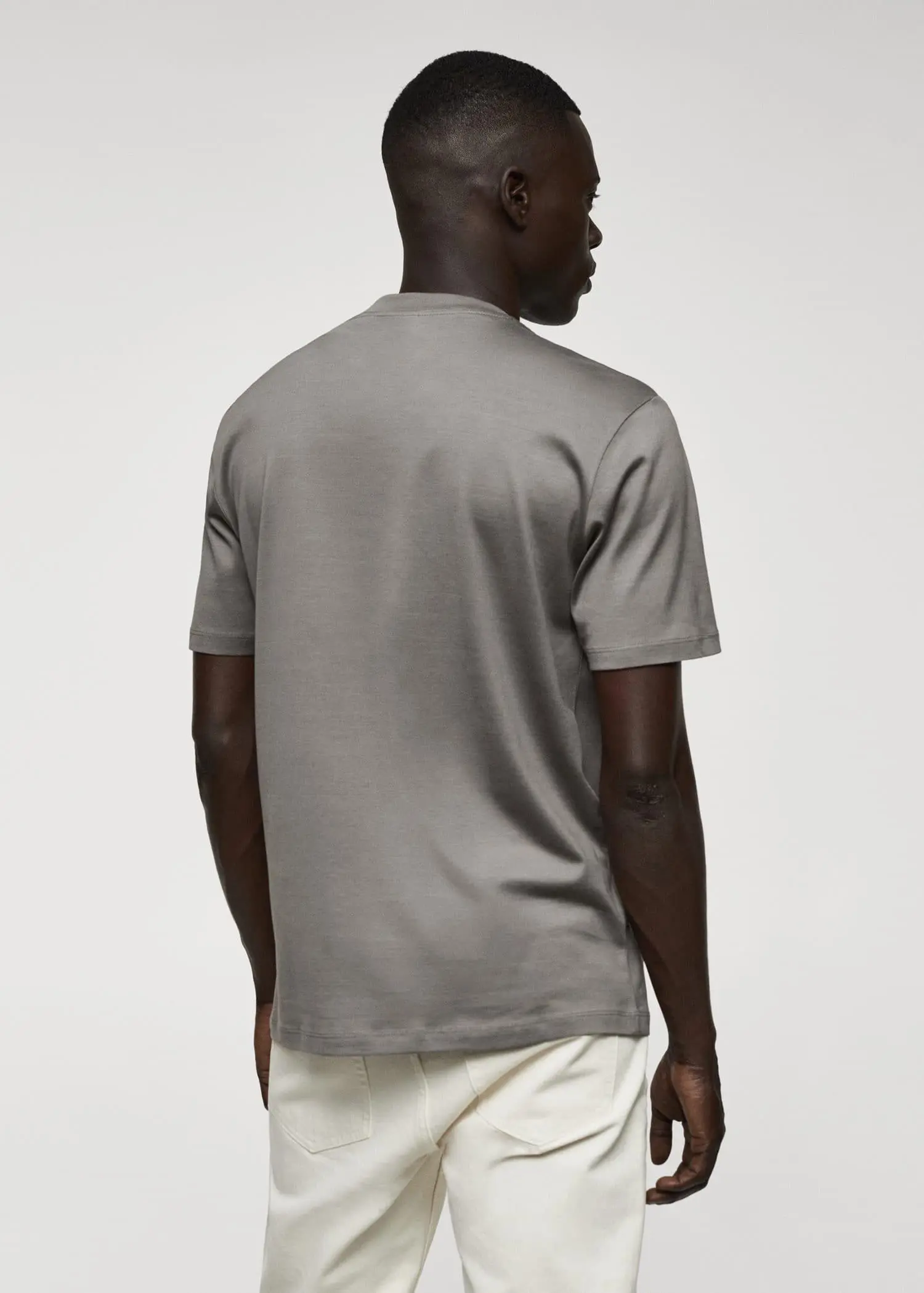 Mango Mercerized slim fit T-shirt. 3