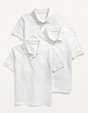 School Uniform Polo Shirt 3-Pack for Boys white