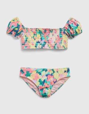 Gap Kids Recycled Puff Sleeve Swim Two-Piece multi