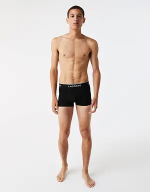 Lacoste Pack de 3 cuecas tipo boxers justos casuais em preto para homem