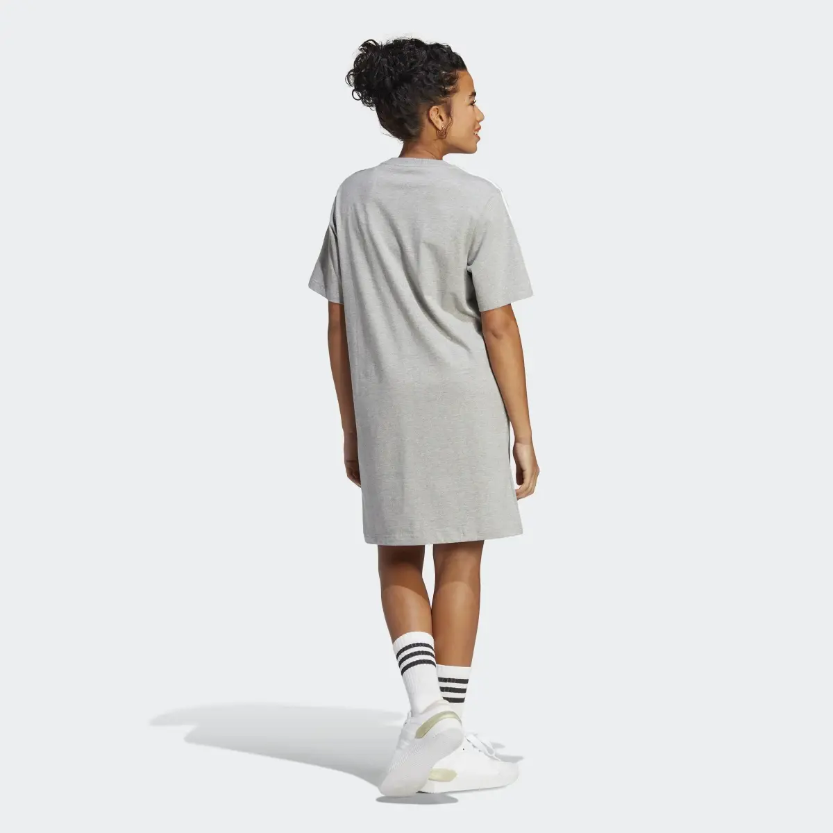 Adidas Essentials 3-Stripes Single Jersey Boyfriend Tee Dress. 3