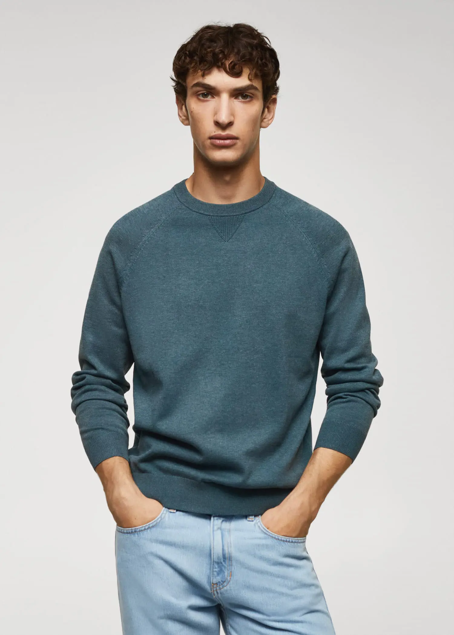 Mango Fine-knit cotton sweater. 1