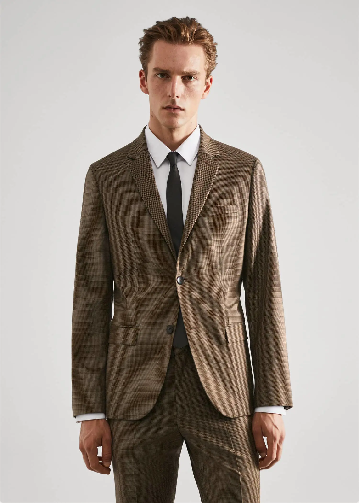 Mango Super slim-fit suit blazer in stretch fabric. 1